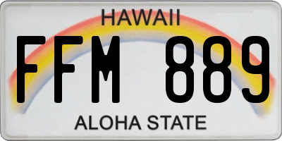 HI license plate FFM889