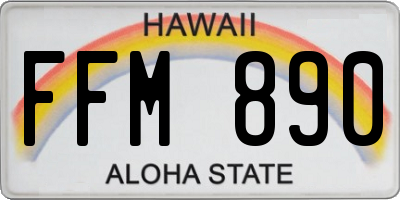 HI license plate FFM890