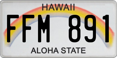 HI license plate FFM891
