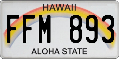 HI license plate FFM893