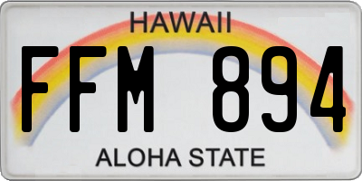HI license plate FFM894