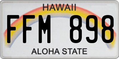HI license plate FFM898