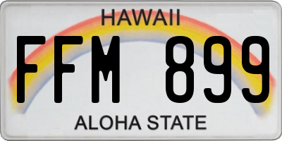 HI license plate FFM899