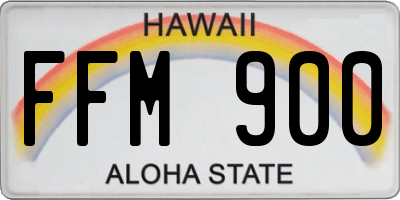 HI license plate FFM900