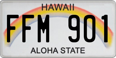 HI license plate FFM901