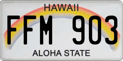HI license plate FFM903
