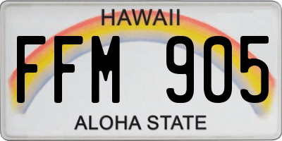HI license plate FFM905