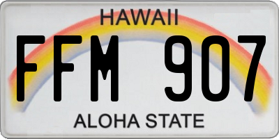 HI license plate FFM907