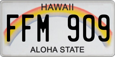 HI license plate FFM909