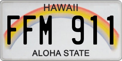 HI license plate FFM911