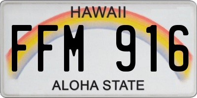 HI license plate FFM916