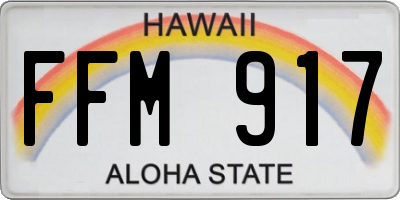 HI license plate FFM917