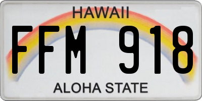 HI license plate FFM918