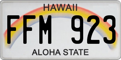 HI license plate FFM923