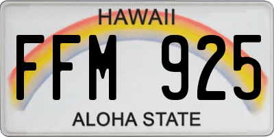 HI license plate FFM925