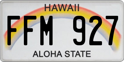 HI license plate FFM927