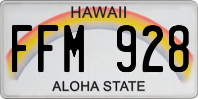 HI license plate FFM928