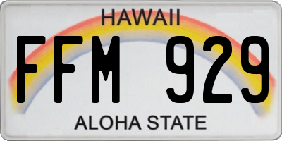 HI license plate FFM929