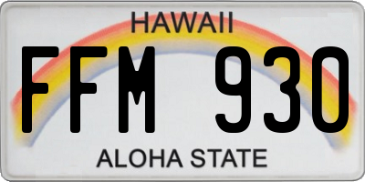 HI license plate FFM930
