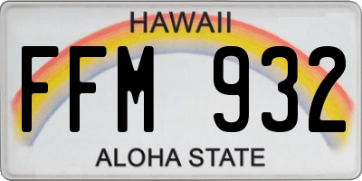 HI license plate FFM932