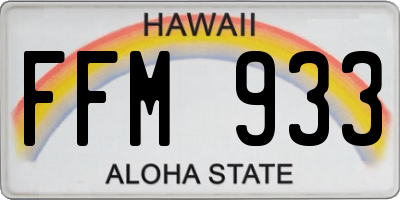 HI license plate FFM933