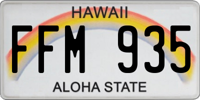 HI license plate FFM935
