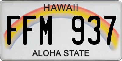 HI license plate FFM937