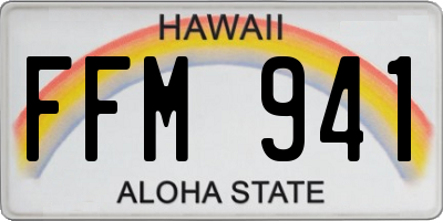 HI license plate FFM941