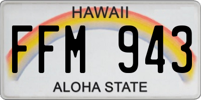 HI license plate FFM943