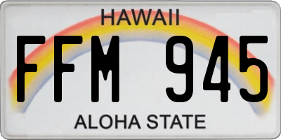 HI license plate FFM945