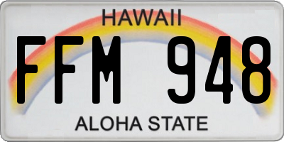HI license plate FFM948