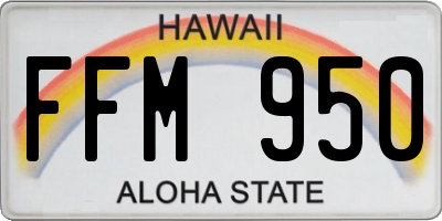 HI license plate FFM950