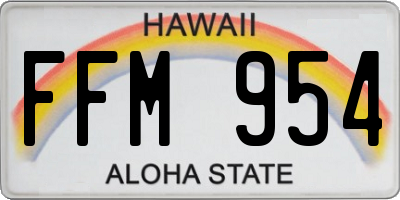 HI license plate FFM954