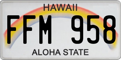 HI license plate FFM958