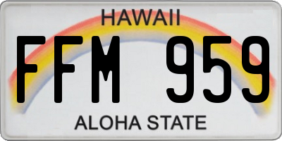 HI license plate FFM959