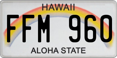 HI license plate FFM960