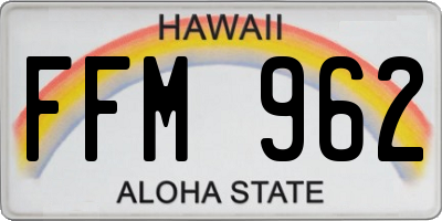 HI license plate FFM962