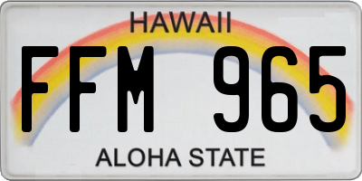 HI license plate FFM965
