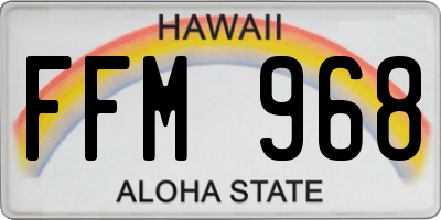 HI license plate FFM968