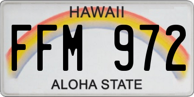 HI license plate FFM972