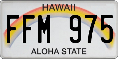 HI license plate FFM975