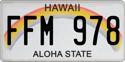 HI license plate FFM978