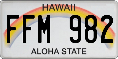 HI license plate FFM982