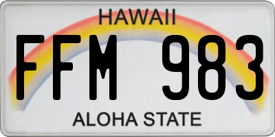 HI license plate FFM983