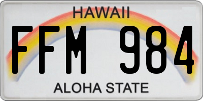 HI license plate FFM984