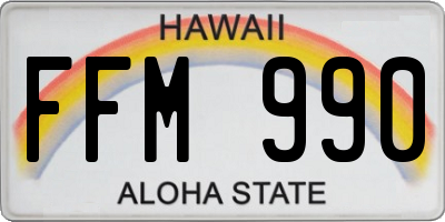 HI license plate FFM990