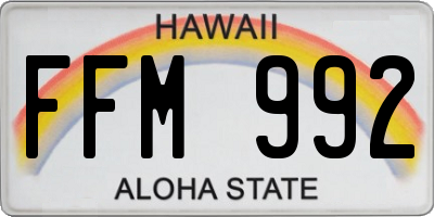 HI license plate FFM992
