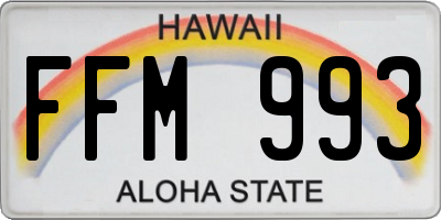 HI license plate FFM993