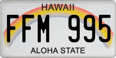 HI license plate FFM995