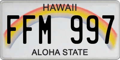 HI license plate FFM997